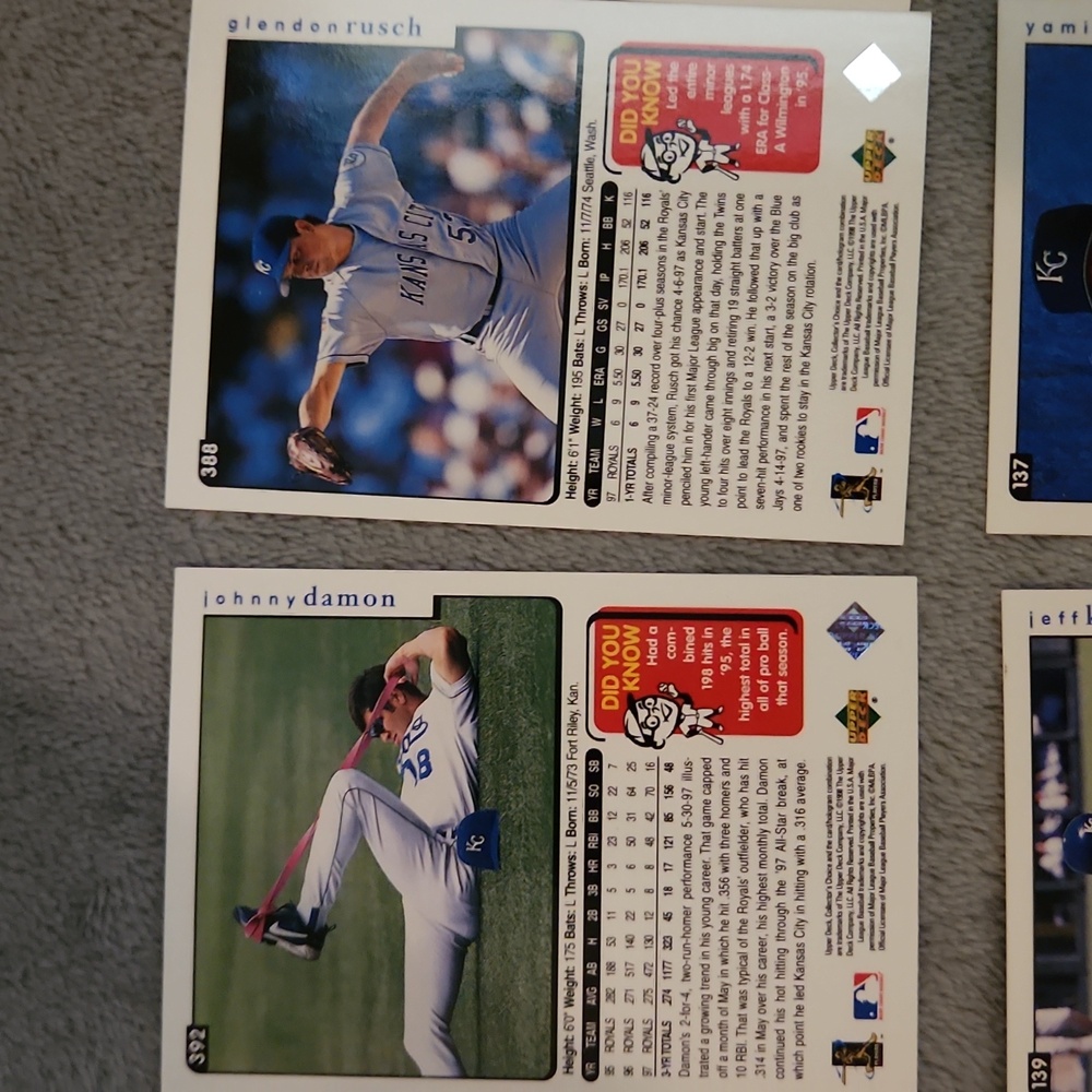 Vintage 1998 Upper Deck Royals Baseball Trading Cards - Picture 11 of 16